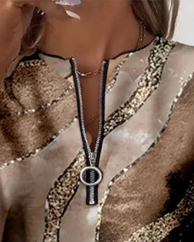 Novea™ | Halfzip sweatshirt med vintage-print